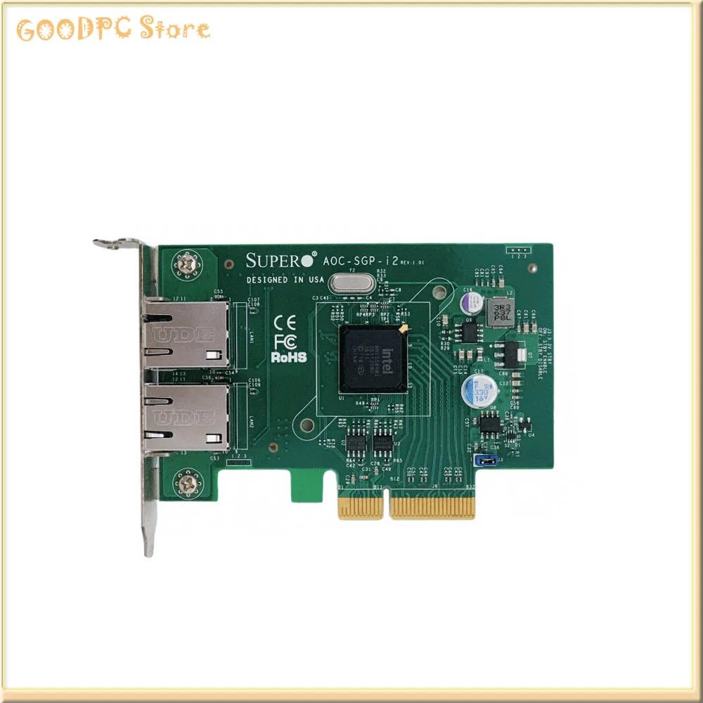 ۸ũ AOC-SGP-I2  I350-T2 Ĩ  Ʈũ ī, 2 Ʈ PCI-Express 2.1 X4 ⰡƮ ̴ Ʈѷ ī